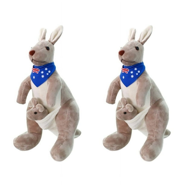2X Canguro Dulce de Peluche Juguetes de Peluche de Felpa Suave para Bebes Ninos (Azul)