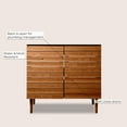 thumbnail image 4 of JONATHAN Y Aubert 36 in. W x 18 in. D x 33 in. H, Thick Linear Slat 2-Shelf, Bath Vanity Cabinet ONLY, Walnut, VAN1003B, 4 of 7