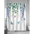 thumbnail image 5 of Fsddascl Eucalyptus Leaves Shower Curtain Set - 54" x 78" Washable Bathtub Curtain with 12 Hooks, Watercolor Botanical Floral Butterfly Waterproof Fabric Stall Shower Curtains for Bathroom/Bathtub, 5 of 6