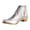 Silver, variant on IUJSOY Women's Cowboy Boots Ankle Western Embroidered Stitched Cutout Stacked Heels Short Booties