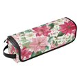 thumbnail image 2 of Hair Tool Organizer Bag with Heat Resistant Mat Removable Travel Storage Case for Hot Air Brushes Curling Irons Red Flowers and Leaves, 2 of 8