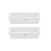 14ml 60x30x15mm Porcelain Crucible Rectangular Boat Sample Holder for Melting Refining 2 Pack