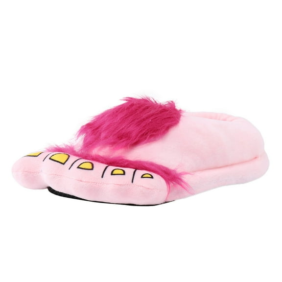 Funny Slippers for Women Comfortable Novelty Warm Winter Hob-bit Feet Furry Indoor Shoes Adult Couples Valentine's Day Gifts, Pink & One Size