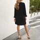 thumbnail image 4 of Vestido camisero de media manga con escote en V para mujer, elegante vestido informal de verano, vestido corto liso, vestido midi, vestidos casuales, vestido de moda, 4 of 5