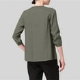thumbnail image 5 of YigeTops Women's Pleated Cotton Linen Loose Shirt Casual Lightweight Summer Everyday Layering Tunic Green L, 5 of 6