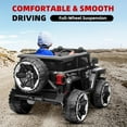 thumbnail image 7 of Historyli Powered Ride-Ons, 12V Electric Ride On Truck with Remote Control,Ride On Toys,2 Seater 4WD Off-Road Car with Decor Spare Tire,25W Dual Motor,Spring Suspension,Black, 7 of 7