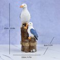thumbnail image 6 of KGJQ Coastal Resin Figurines, Pelican Seagull Seahorse Animal Statues on Wood Base, Cute Home Decor for Living Room Bookshelf Entryway Desktop, Unique Beach Theme Gift, 6 of 8