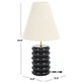 thumbnail image 2 of SAFAVIEH Solani 22" Modern Black Wood Table Lamp with Off-White Shade, 2 of 7