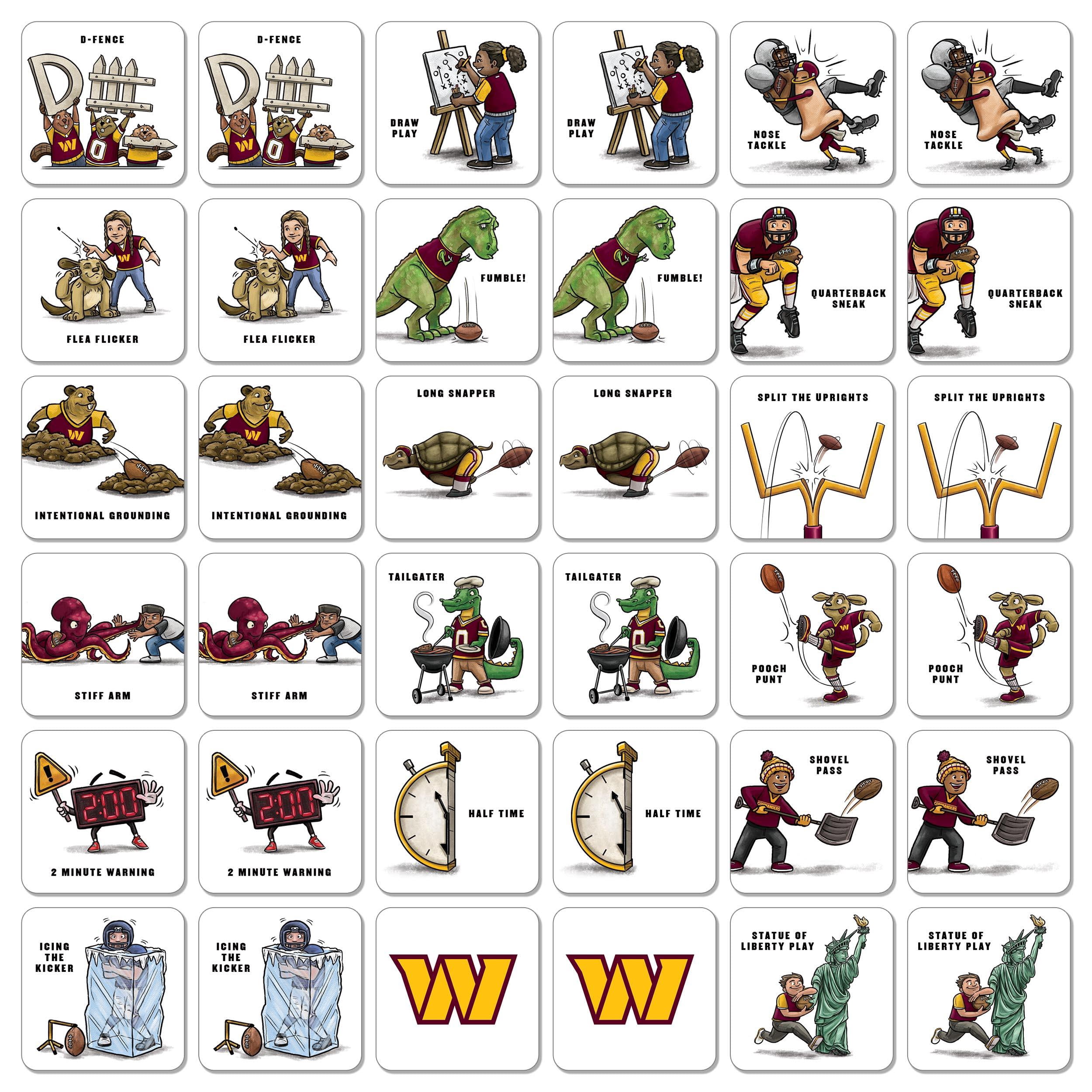 YouTheFan NFL Washington Commanders Memory Match Game