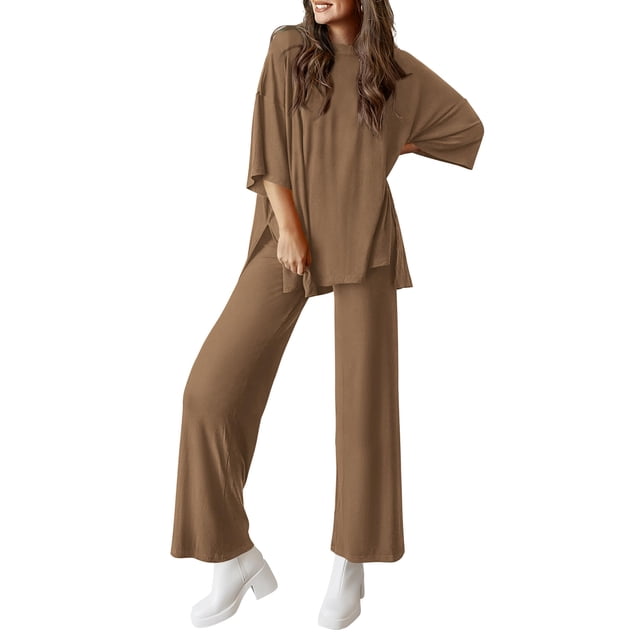 Conjunto de Dos Piezas para Mujer PRETTYGARDEN Lounge Set Caqui Oscuro XL