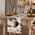 thumbnail image 2 of White Retro Rooster 90 Inch Table Runner, Watercolor Pastoral Animals Plaid Farmhouse Dresser Scarf Cotton & Linen Tablerunner for Dining/Kitchen Island/Holiday Party Décor 13" x 90", 2 of 9