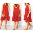 thumbnail image 3 of Sonducket Vestido de mujer Punto Ropa sin mangas Ropa suelta Vestido de tanque con volantes sueltos Vestidos Vino rojo S, 3 of 4