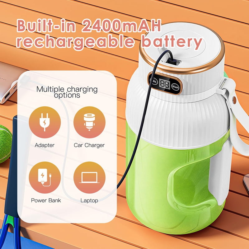 Portable Juicer Blender, 40 Oz Multifunctional Portable Juicer Cup, USB Rechargeable Electric Blender for