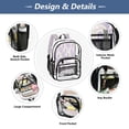 thumbnail image 5 of Ttyddzy Clear Backpack Heavy Duty PVC Transparent Backpack for College Workplace, Lilac Arches, 5 of 8