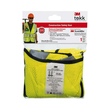 

1 PC-3M 94617-80030 TEKK Protection Class 2 Construction Safety Vest Hi-Viz Yellow