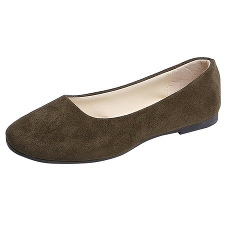 

Women Girls Solid Big Size Slip on Flat Shallow Comfort Casual Single Shoes