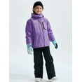 thumbnail image 4 of GEMYSE Girls' Waterproof Ski Jacket Windproof Winter Coat with Fleece Lining and Hood(Light Purple,6/7), 4 of 5