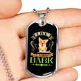 thumbnail image 2 of Live Rire Écorce Vert Collier en Acier Inoxydable Ou or 18 Carats Chien Tag 24" Chaîne, 2 of 8