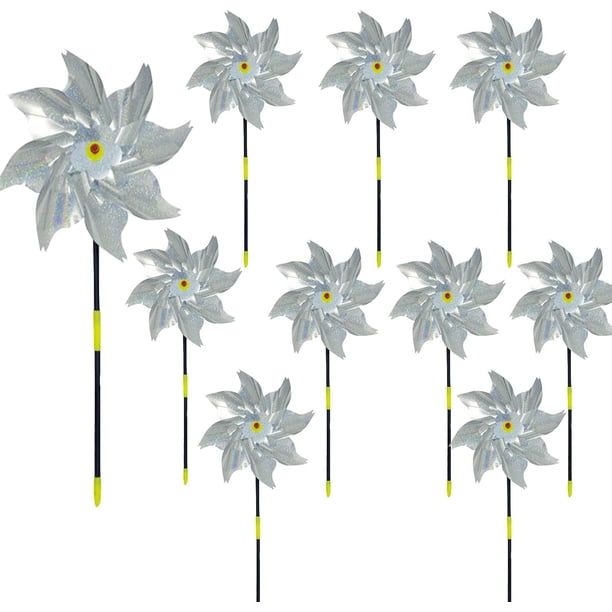 10 Pack Reflective Bird Repellent Windmill, Reflective Birds Deterrent ...