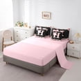 thumbnail image 5 of Erosebridal Bow Monogrammed H Girls Bedding Comforter Set 7 Pieces, Pink Flower Full Bedding Set, 5 of 7