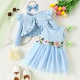 thumbnail image 4 of Mnyotv Baby Girl Tutu Dress with Cardigan Headband 3Pcs Set Floral Mesh Dresses Birthday Outfits for Girls Size 12-18Months, 4 of 6