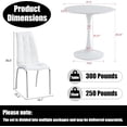 thumbnail image 6 of 5-Piece Dining Table Set, 31.5" Round Tulip Pedestal Dining Table and 4 Ergonomically Designed PU Chairs, Dining Table Set for Kitchen, Living Room, Office, 6 of 7