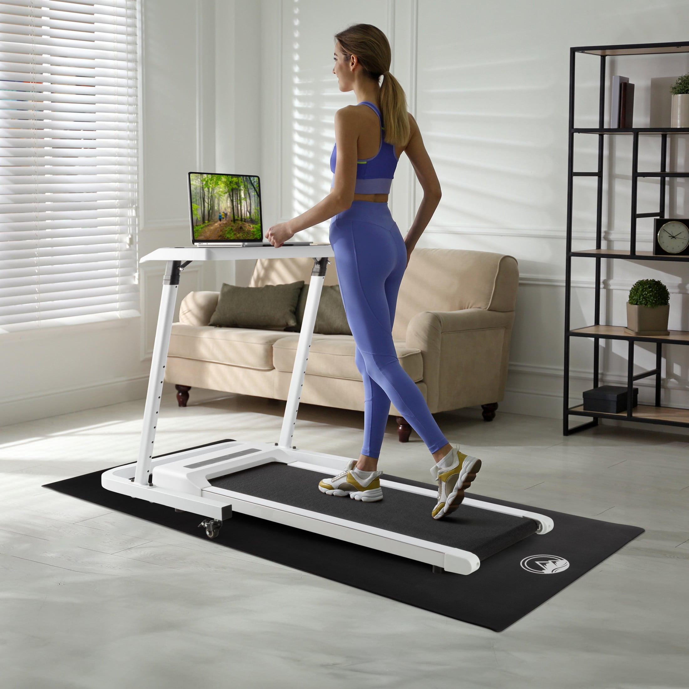 Wakeman 30x84in Treadmill Mat - 5mm Exercise Mat - Home Gym Equipment Pad