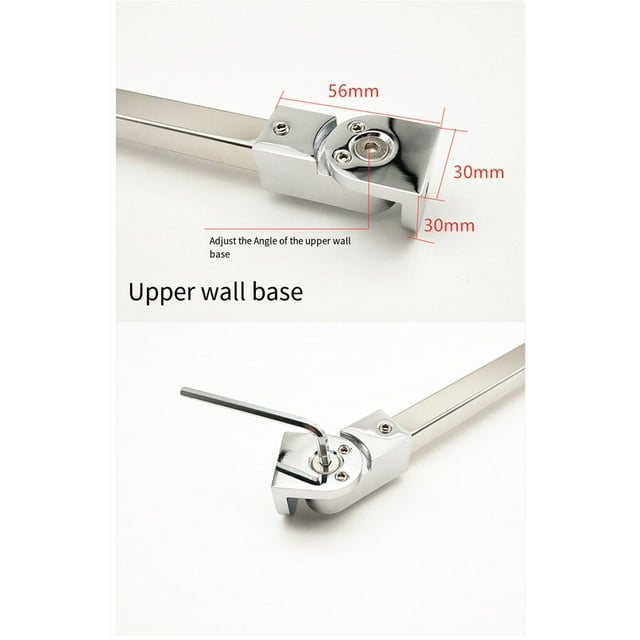 Stainless Steel Adjustable Shower Door Supplies Hardware Accessories Pull Rod Shower Room Rotatable Glass Panel Mounting Bracket Bathrooms Supplies 40cm