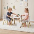 thumbnail image 2 of Qaba Kids Table and Chairs Set with Storage 3pc, White, 2 of 10