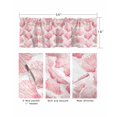 thumbnail image 3 of Pink Coastal Shell Curtain Valance for Windows/Living Room/Kitchen/Bathroom/Café, Short Rod Pocket Tier Curtain Window Treatment Panel Summer Beach Ocean Nautical Topper Curtain 54''x18'', 3 of 6