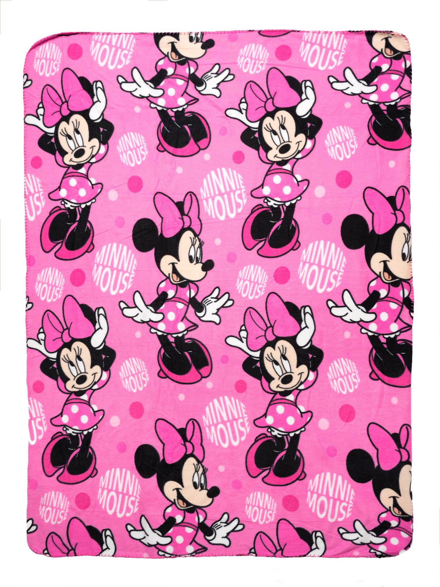 Minnie Mouse Throw Blanket 45" x 60" AllOver Print Disney Pink
