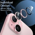 thumbnail image 3 of JETech Camera Lens Protector for iPhone 15 6.1-Inch and iPhone 15 Plus 6.7-Inch, 9H Tempered Glass Metal Individual Ring Cover, HD Clear, 2-Pack (Pink), 3 of 7