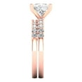thumbnail image 3 of 2.66 ct Brilliant Princess Cut Moissanite 18K Rose Gold Solitaire with Accents Engagement Bridal Wedding Ring Band Set size 11, 3 of 7
