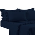 thumbnail image 4 of 4 Piece Corner Ruffle Sheet Set, 3" Inch Corner Ruffle On Flat Sheet, 21 Inch Deep Pocket, 100% Egyptian Cotton, 800 TC, Olympic Queen Size, Solid Navy Blue, 4 of 6