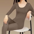 thumbnail image 4 of NominalSnug Womens Thermal Underwear Sets Built in Bra Long Sleeve Winter Warm Base Layer Top Pants for Cold Wearther Loungewear, 4 of 8