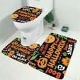 thumbnail image 2 of Halloween Festive Text Pattern Bathroom Rugs Sets 3 Piece,Toilet Cover Set,Absorbent Non Slip Bathroom Mats Sets with U-Shaped Contour Rug Toilet Rug Set, 2 of 5