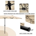thumbnail image 4 of 15 x 9 Ft. Large Double-Sided Rectangular Outdoor Twin Patio Market Umbrella,Tan, 4 of 4