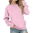 thumbnail image 2 of Womens Long Sleeve Sweatshirts Casual Crewneck Cute Pullover Tops Lightweight Sweatshirt with Pocket 2025,Sweatshirt for Women Fall Winter Trendy Soft Shirts Tops Lightweight Crewneck Pullover Women, 2 of 5