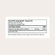 THORNE - Vitamin D Liquid - Vitamin D Supplement - Supports Healthy Bones and Muscles, Cardiovascular Health, and Immune Function* - 1 Fl Oz (30 ml)- 600 servings