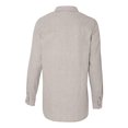 thumbnail image 3 of Burnside Womens Long Sleeve Solid Flannel Shirt, M, Stone, 3 of 3