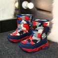 thumbnail image 4 of XXWXYD Boots Girl Boys' Cotton Shoes Camouflage and Thickened Winter Warm Cotton Boots for Simple Casual Non Slip Breathable Shoe(13.5-14Years,Red), 4 of 4