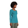 thumbnail image 3 of Lands' End Women's Cotton Rib Long Sleeve Crewneck T-Shirt, 3 of 3