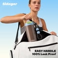 thumbnail image 2 of Sidagar 30 oz Insulated Water Bottle with Straw, Dual Drinking Lid and Carry Handle, Stainless Steel Travel Tumbler, Brown, 2 of 9