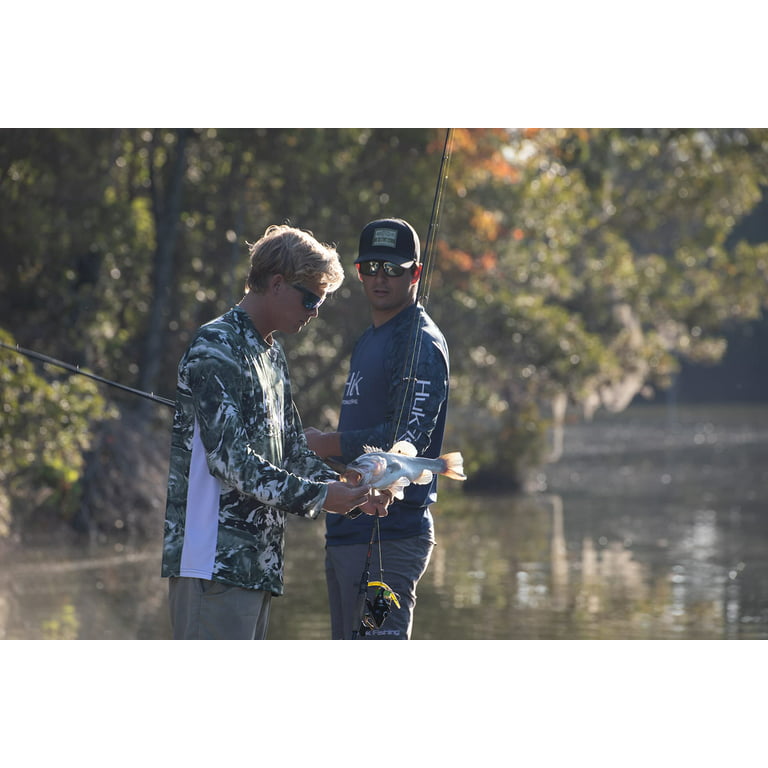 HUK Mens Green Hydro Mossy Oak Long Sleeve Performance Fishing Shirt Size L