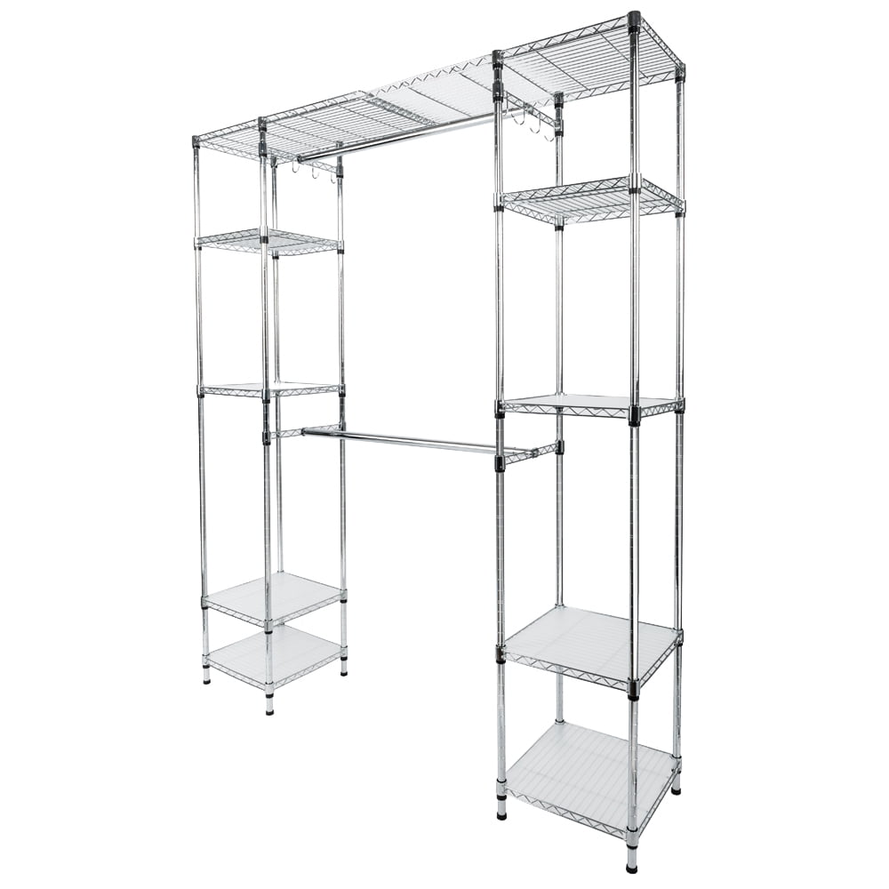 Lowestbest Hanging-rods Closet Organizer, Silver Lowestbest Hanging-rods Closet Organizer, Silver