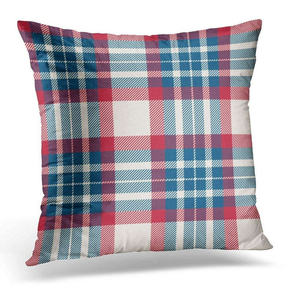 ARHOME Blue Check Plaid Red Tartan Pillow Case Pillow Cover 20x20 inch