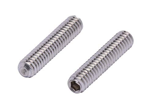 18-8 Stainless Steel Screws by Bolt Dropper 25 pc 304 1/4-20 X 1-1/4 Stainless Set Screw with Hex Allen Head Drive and Oval Point