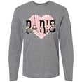 thumbnail image 3 of Inktastic Paris Pink Heart Eiffel Tower with Flowers Long Sleeve T-Shirt, 3 of 5