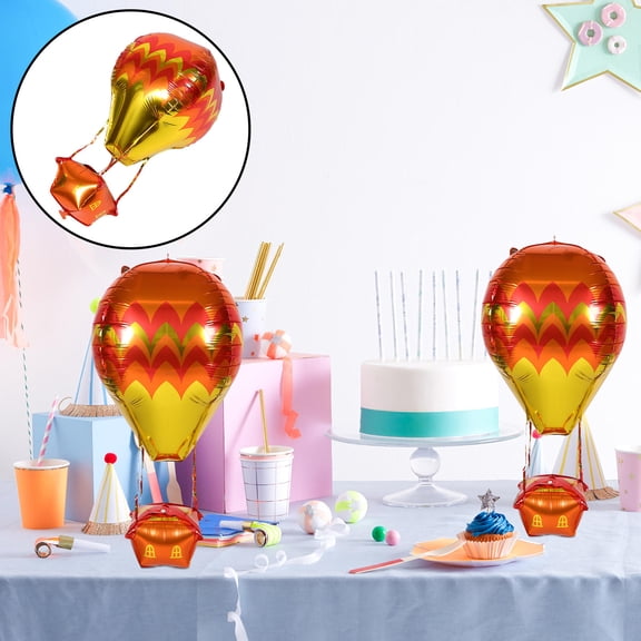 EXHUMKY 5-Pack Orange Inflatable Hot Air Balloon Foil Balloons for Wedding Decorations and Party Events