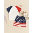 thumbnail image 6 of Aojekbee Baby Boys Girls Independence Day Outfit, Heart Embroidery Short Sleeve Tops Star Print Shorts Toddler Summer Set, 6 of 10